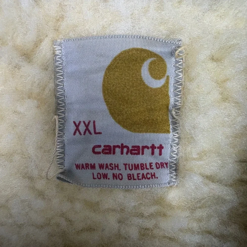 Carhartt Duck Vest Mens XXL Brown Sherpa Lined Vintage Canvas Workwear Union